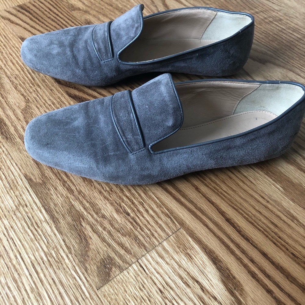 Grey suede jcrew flats